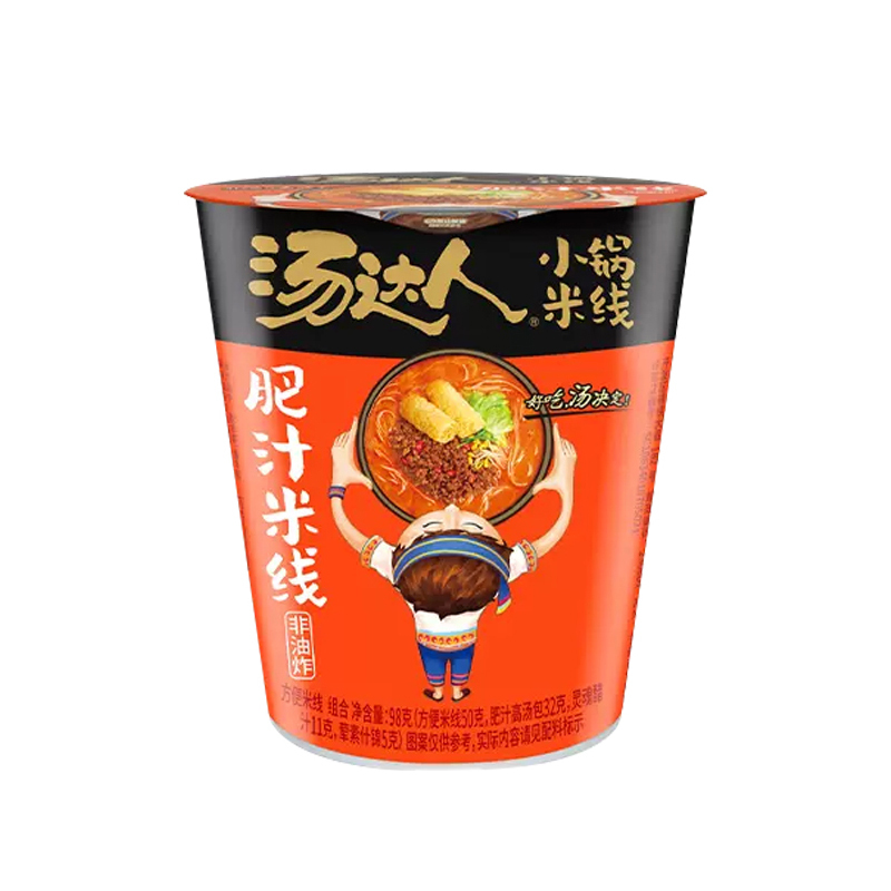 统一 汤达人 肥汁米线98g+酸辣米线86g*12杯装 方便粉丝高清大图