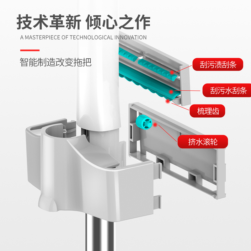好媳妇拖把家用免手洗懒人平板2023新款干湿两用一拖布净拖地神器[35CM 共2块布] HD-7006A-1高清大图