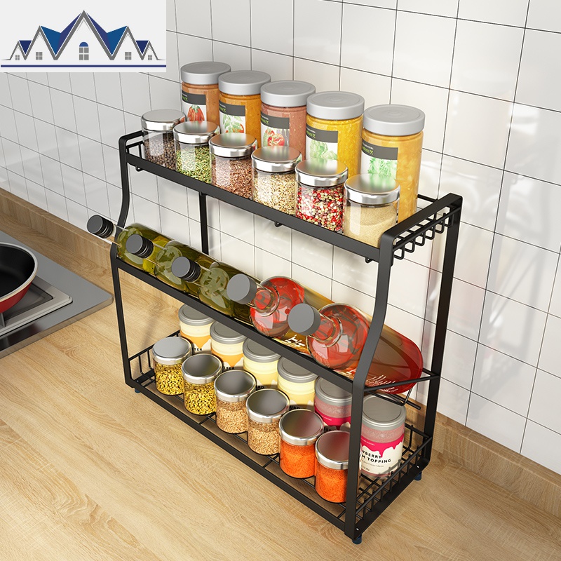 厨房置物架调味品佐料油盐酱醋调味料台面收纳架用品壁挂调料架子_1_391高清大图