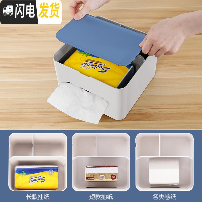 三维工匠网红化妆品收纳盒宿舍整理客厅茶几桌面纸巾盒大容量梳妆台置物架