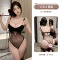 九里晴川蝴蝶绑带甜美蕾丝性感激情免脱吊带纯欲连体衣情趣睡衣 九里晴川LT014【免脱连体衣-黑】 均码