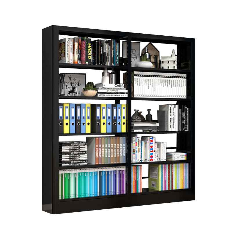 晋舰 书架学校图书馆阅览室书籍架落地资料档案架黑色白色 单面一列二