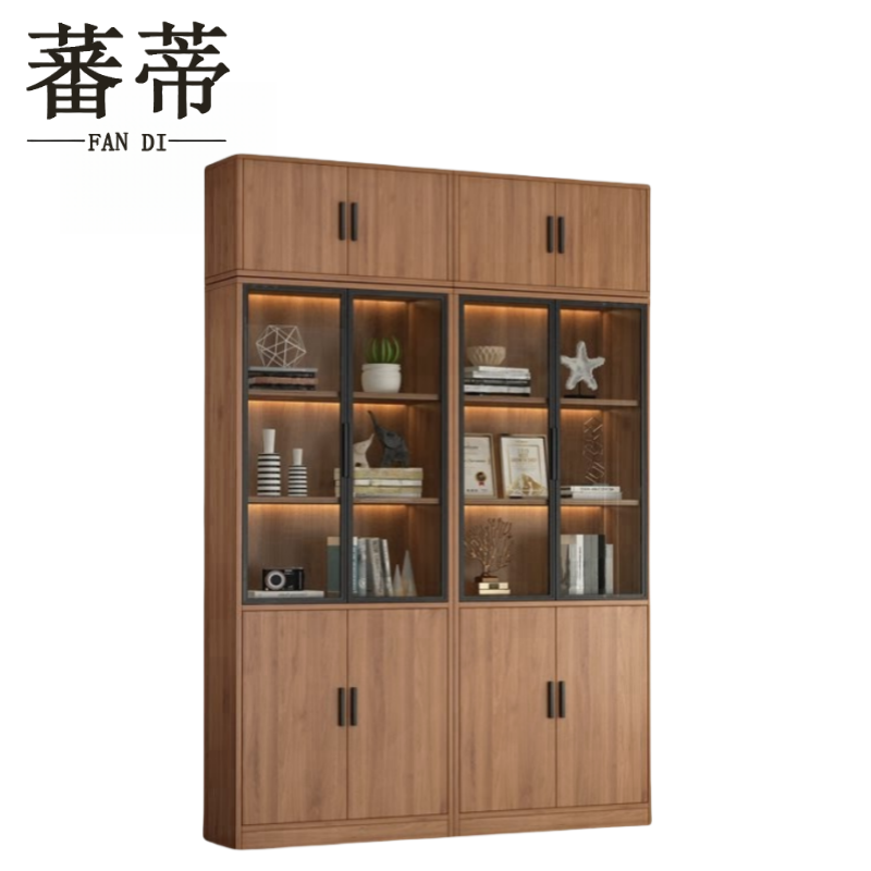 蕃蒂办公书柜1.6米含顶柜套高清大图