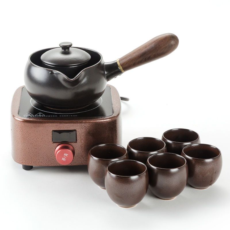 陶瓷煮茶器茶壶侧把壶单壶功夫茶具荼壶电陶炉普洱黑茶泡茶器