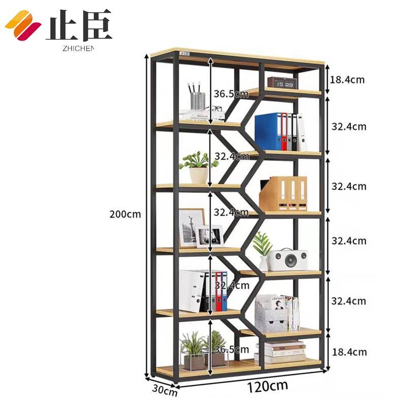 止臣 书架 置物架花架落地客厅博古架书报架靠墙陈列展示架子 M7