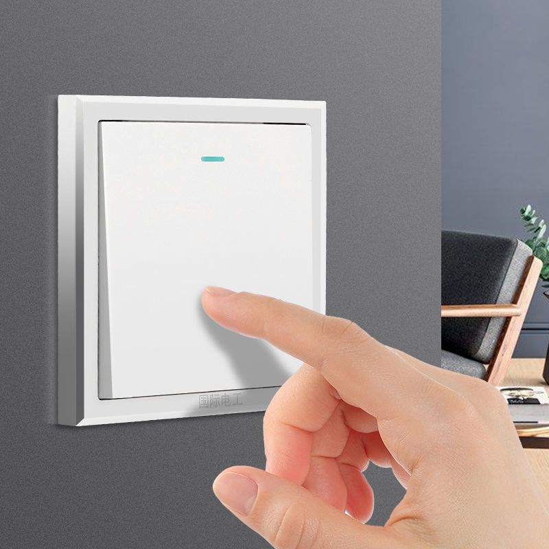 国际电工开关插座暗装面板多孔86型墙壁一开带五孔双家用插座套餐