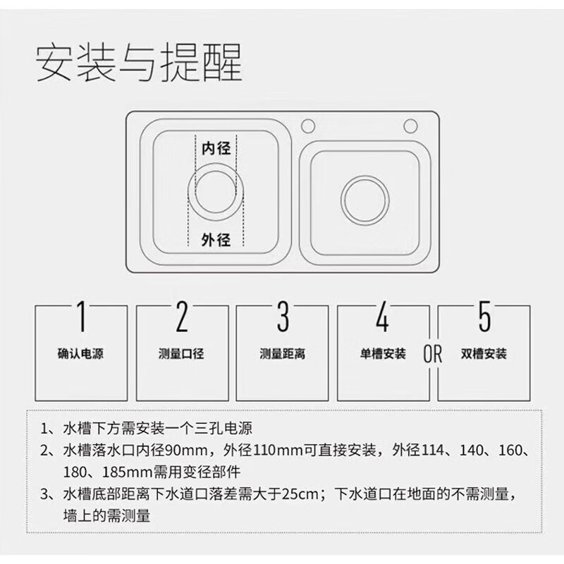 贝克巴斯(BECBAS)家用智能垃圾处理器厨余粉碎机自动关机F3plus+F01水龙头组合套餐高清大图