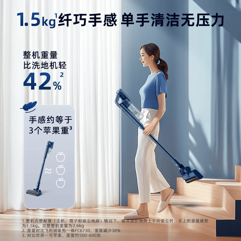 飞利浦(PHILIPS)吸尘器家用大吸力无线吸尘器 除螨仪多功能 吸拖一体60分钟长续航 吸尘器XC5141/01高清大图