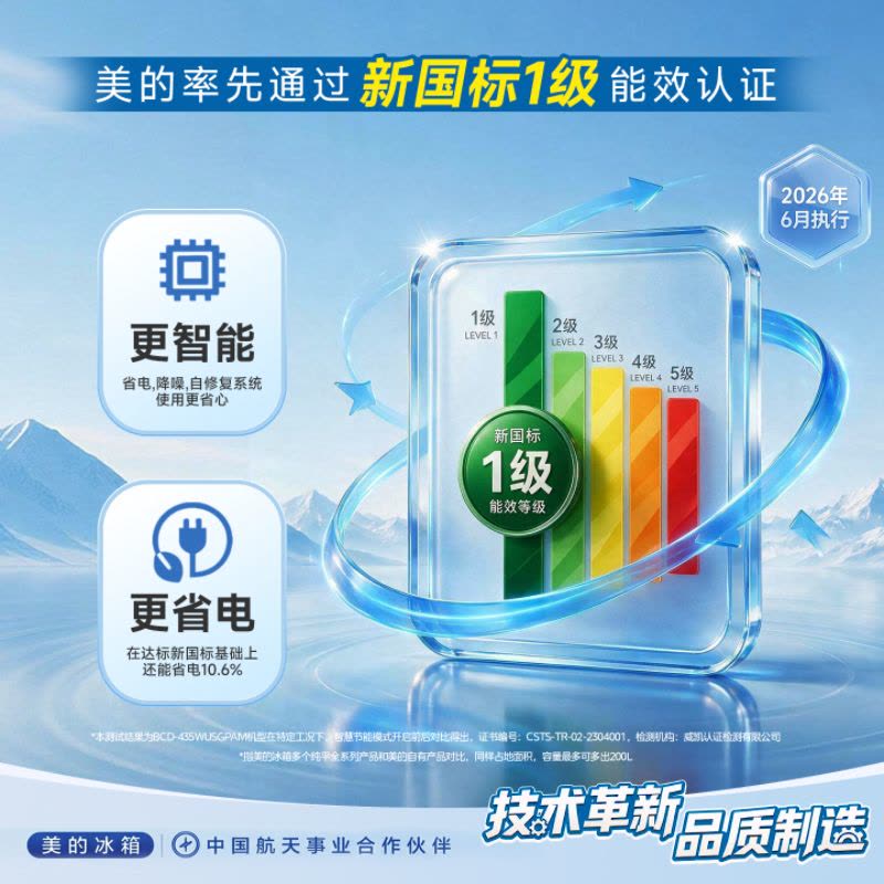 [自营]美的出品华凌冰箱[新国标]282三开门一级能效风冷无霜家用不占地小冰箱租房宿舍超薄2026新款HR-282WTP图片
