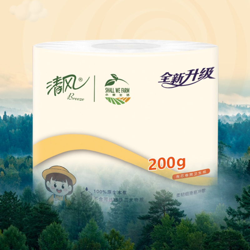 清风小微生活卷纸A20AXT有芯卷纸 4层 200g*10卷/提 6提/箱高清大图