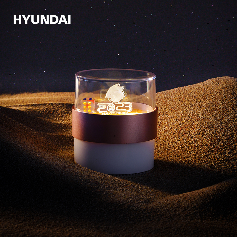 HYUNDAI沙漏音箱灯客厅办公室桌面定制摆件卧室床头解压装饰礼物YH-F022高清大图