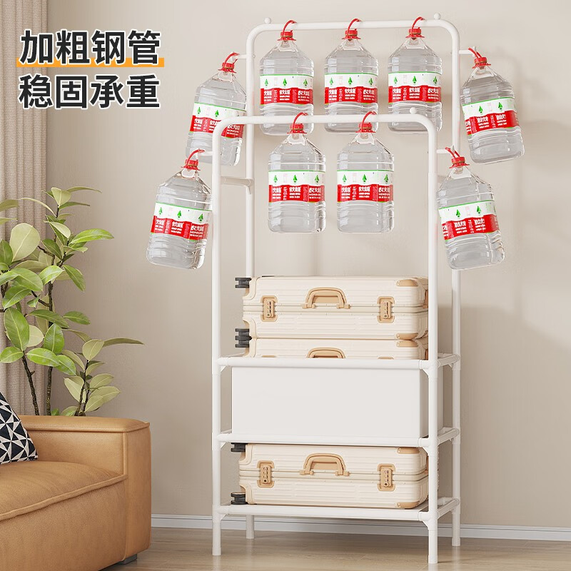 多功能双杆衣帽架落地挂衣架简易卧室衣架房间收纳架床边衣服架高清大图