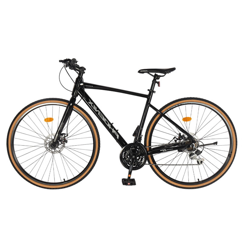 凤凰(PHOENIX) 公路自行车21速700C平把-TGDZ01 石墨黑高清大图