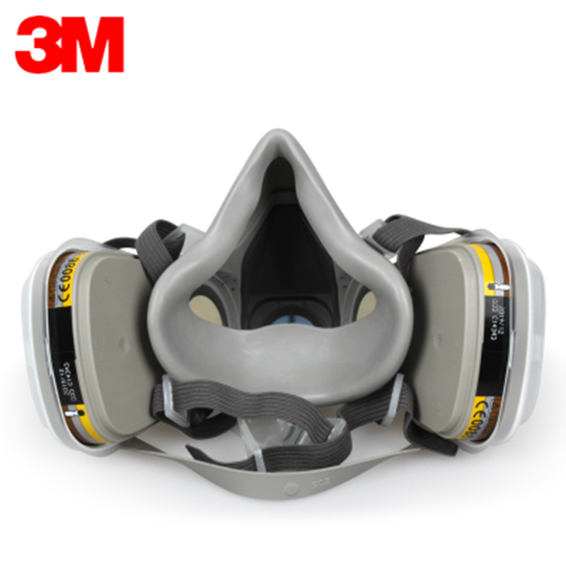 3M6200防毒面具配6057防化工气体氯化氢氰化氢喷漆异味口防护面罩