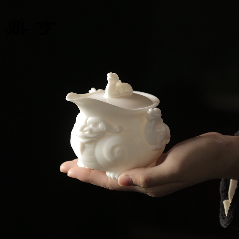 鼎亨德化白瓷茶壶 陶瓷功夫茶具盖碗茶碗茶杯带过滤三才碗家用手