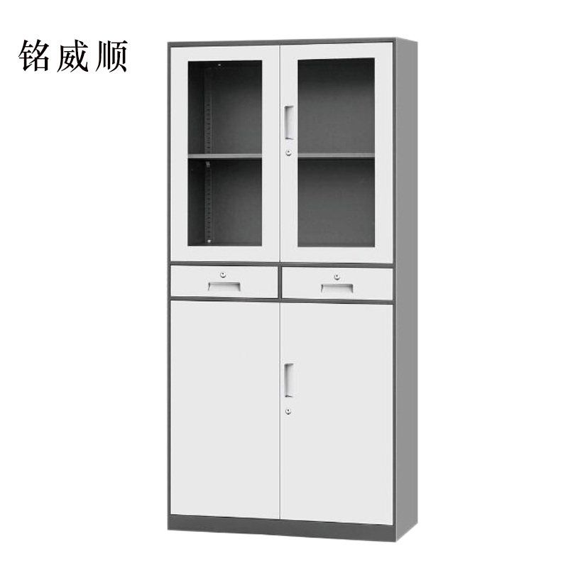 铭威顺钢制二斗文件柜办公室档案柜 850*400*1850mm