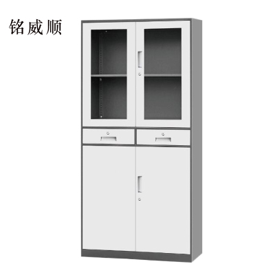 铭威顺钢制二斗文件柜办公室档案柜 850*400*1850mm