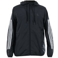 阿迪达斯Adidas 男装运动休闲透气梭织连帽外套 DU5183