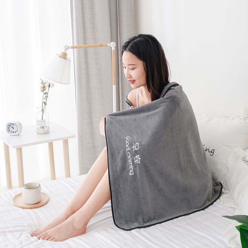 加大浴巾毛巾成人比纯棉吸水不毛男女学生韩版厚浴巾家用洗澡巾 晚安