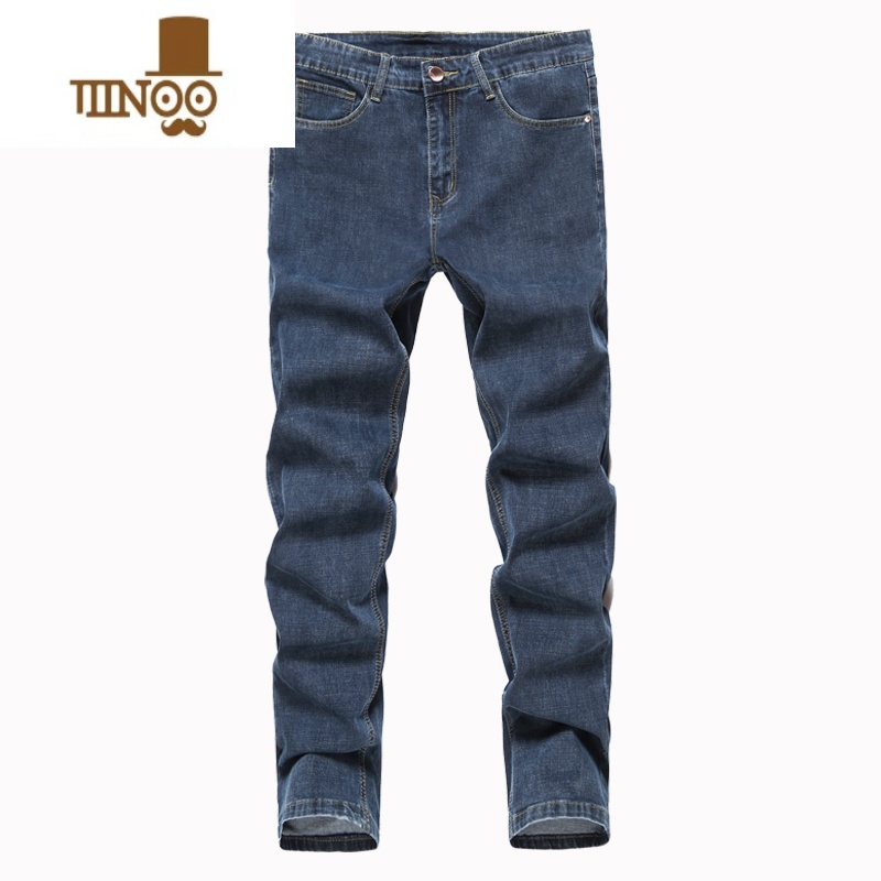 YANXU款高端牛仔裤男薄款宽松直筒阔腿大码弹力中年休闲长款闲直男高清大图