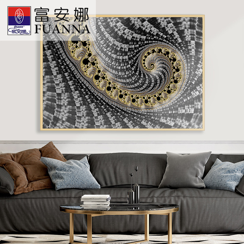 富安娜轻奢壁画抽象卧室床头壁画装饰画横版竖版酒店现代简约挂画单幅原生之界