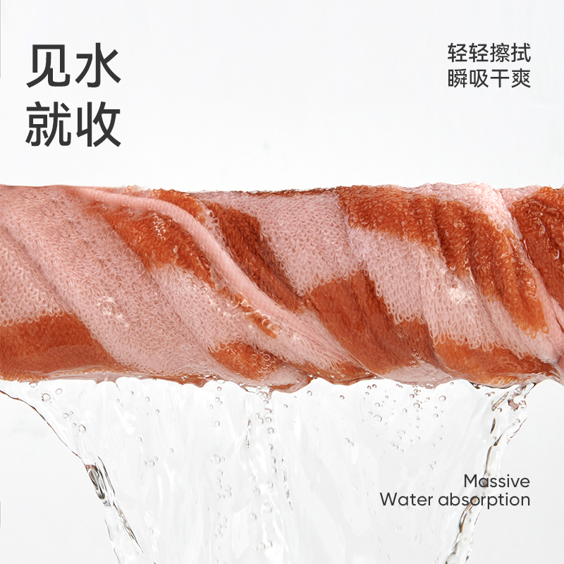 洁玉 KEEP联名款-向阳而生7A级抗菌单条长绒棉运动巾盒装 J5904Y 心动粉高清大图