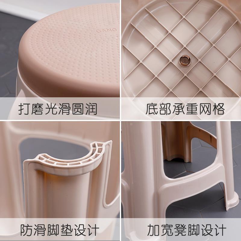 森美人加厚塑料凳子家用板凳方凳高凳简约客厅餐桌塑胶椅经济型胶凳椅子高清大图
