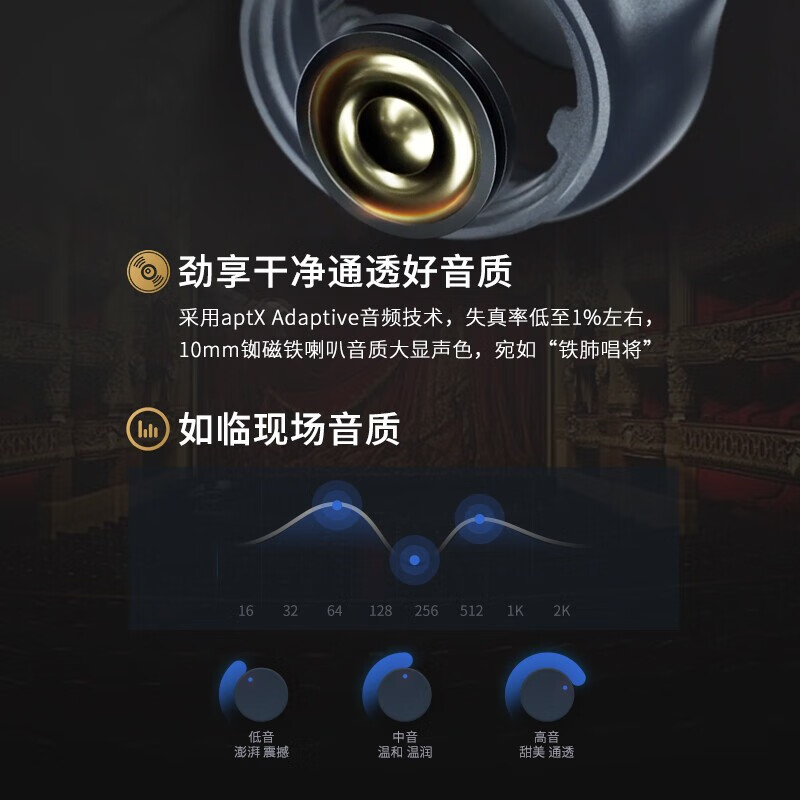 cleer [任贤齐代言]ALLY PLUSII真无线 自适应主动降噪蓝牙耳机入耳式通勤TWS蓝色高清大图