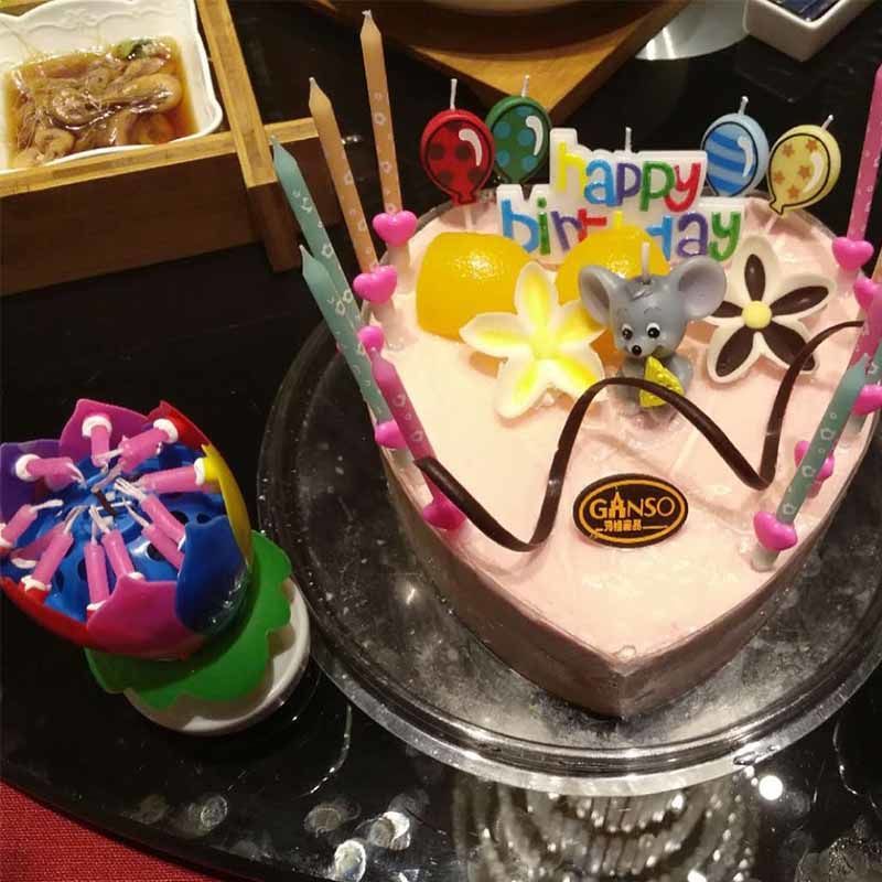 音乐蜡烛生日快乐音乐蜡烛成人儿童生日创意莲花旋转开花唱歌荷花蛋糕