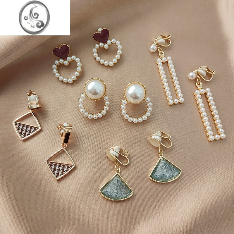 jimi高级感珍珠耳夹无耳洞女耳饰耳骨环简约性冷淡风儿童可夹耳环合集