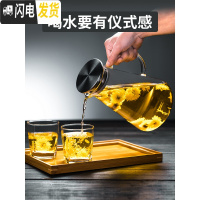 三维工匠大容量冷水壶玻璃家用水杯套装凉水壶果汁壶耐热防爆可高温茶壶 1850三角壶[可明火直烧]