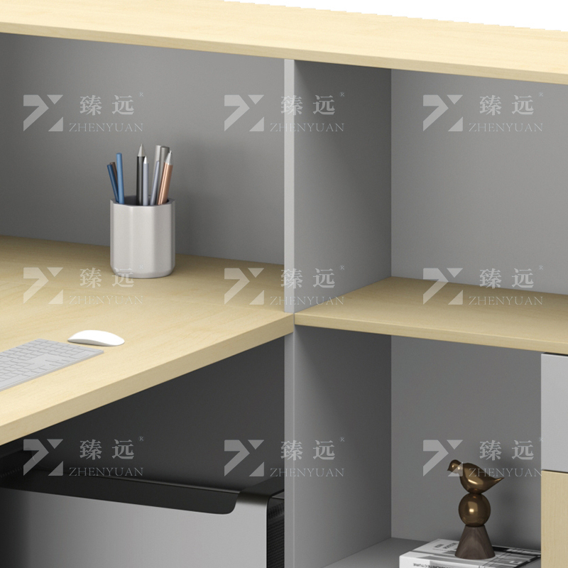 臻远 ZYGW-073屏风工作卡位职员桌办公桌L型单人位高清大图