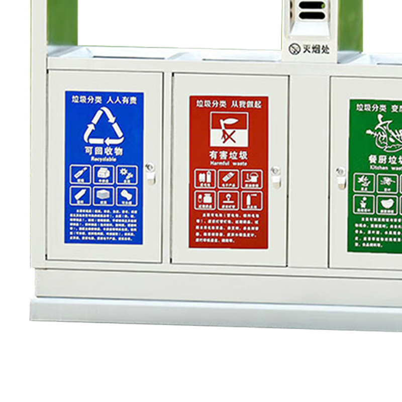 风雷动201不锈钢户外垃圾桶果皮箱环卫大号垃圾分类小区室外环保桶G款201不锈钢高清大图