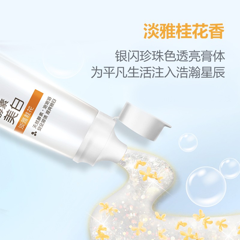 高露洁酵素牙膏套装(白桃+桂花)120g*2高清大图