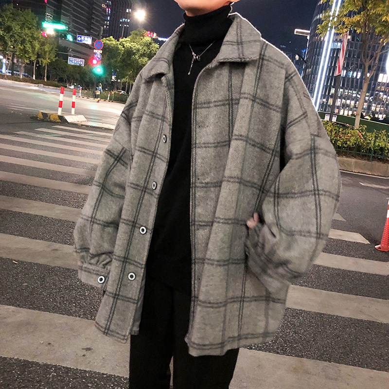 值得男装潮牌独角兽炫彩反光印花连帽风衣男学生班服港风情侣夹克外套_619 灰色 S