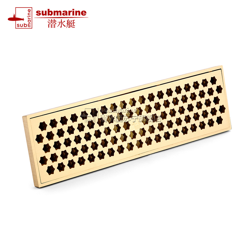 潜水艇(submarine)地漏全铜防臭地漏无三通格栅面板防堵防臭式铜质内芯沐浴房加长地漏排水更快TKC50-30高清大图