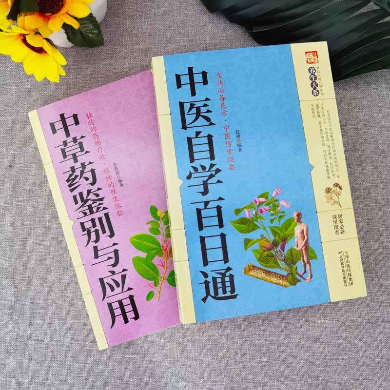 [正版] 中医自学百日通+中草药鉴别与应用医基础中医诊断中医基础理论中医学黄帝内经本草纲目中医入门医学全书中医入门基础