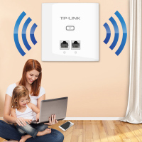 TP-LINK TL-AP456GI-POE 无线双口面板ap路由器千兆高速大功率86型嵌入墙壁wifi网络450M兆智能开关插座中大户型家用别墅企业级酒店宾馆白色tplink