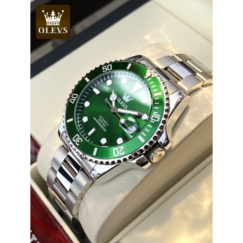 欧利时olevs瑞士品牌绿水鬼手表男士全自动机械表男防水十大正品名牌