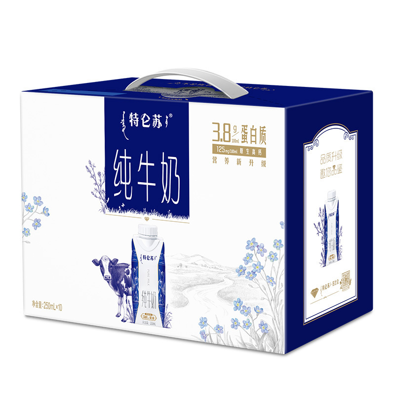 蒙牛(MENGNIU)特仑苏纯牛奶全脂灭菌乳利乐梦幻盖 250ml*10包(3.8g乳蛋白)高清大图