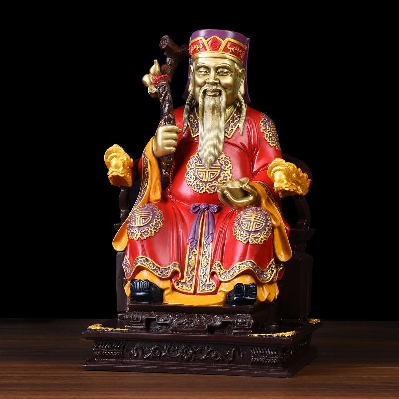 美帮汇土地公土地婆神像 铜福德正神家用供奉商家守护神摆件高清大图