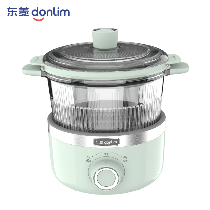 东菱(DonLim)电火锅家用火锅多功能 小型可视化煲炖汤 隔水燕窝电炖锅DL-9002 青