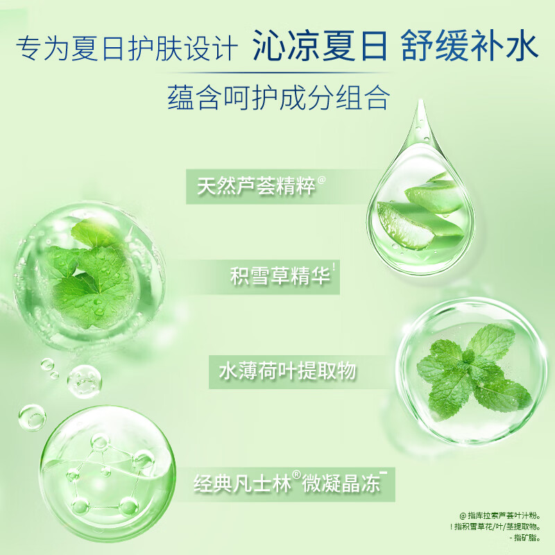 凡士林身体乳套装 芦荟凝露400ml+防晒霜90g 保湿晒后修护男女春夏润肤高清大图