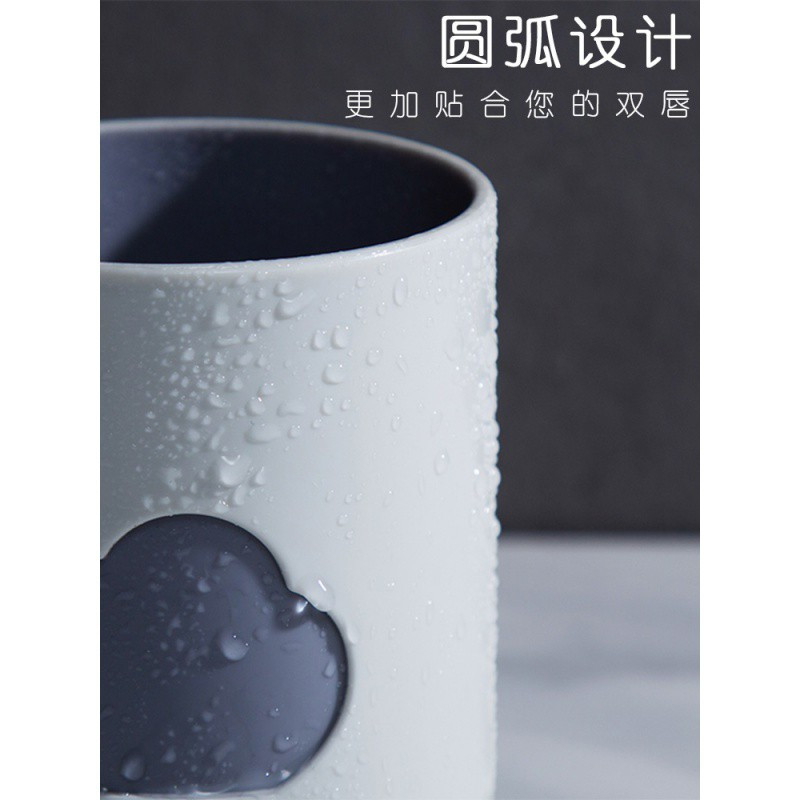 云朵形塑料牙刷杯刷牙杯子创意家用牙缸杯简约洗漱杯漱口杯 三维工匠 浅蓝色(2个装)