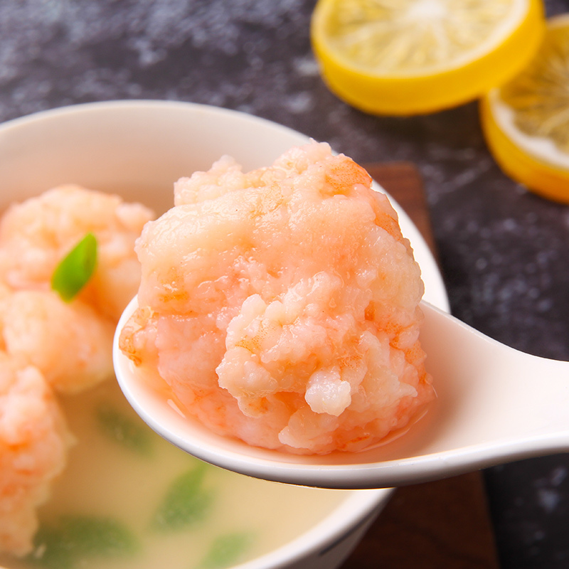 [火锅搭档]千渔旺湛江青虾滑500g(95%虾仁) 袋装 虾滑火锅食材 火锅丸子 海鲜水产 丰富虾青素