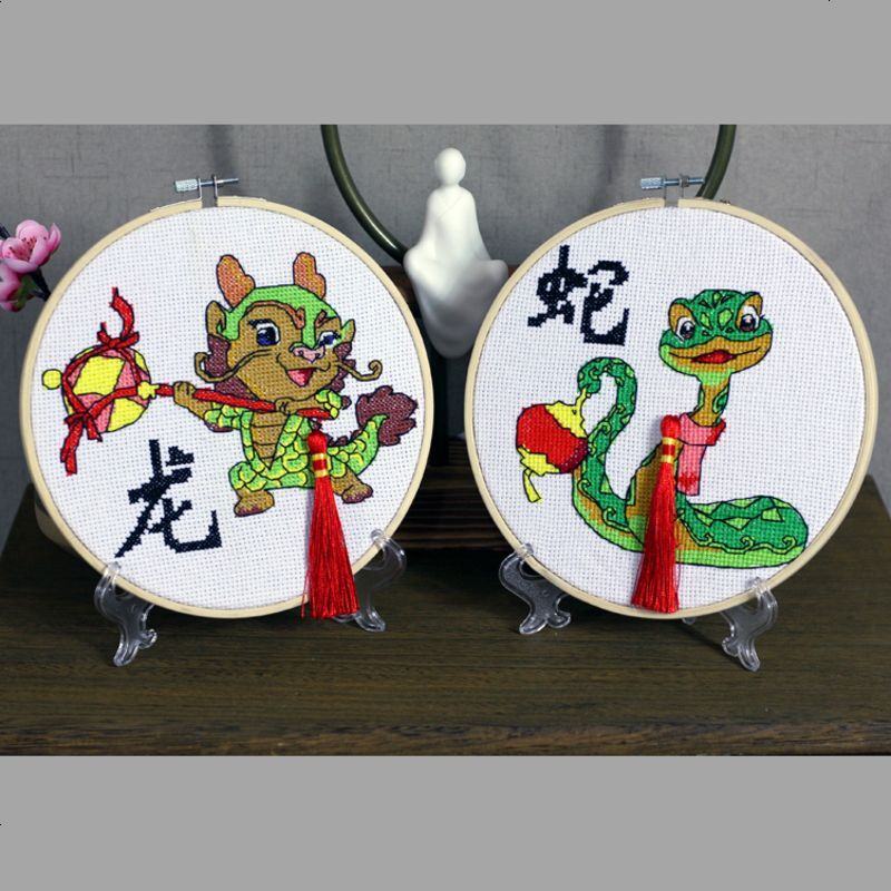 十字绣线绣新款客厅十二生肖动物系列卡通儿童5d可爱小幅简单2018