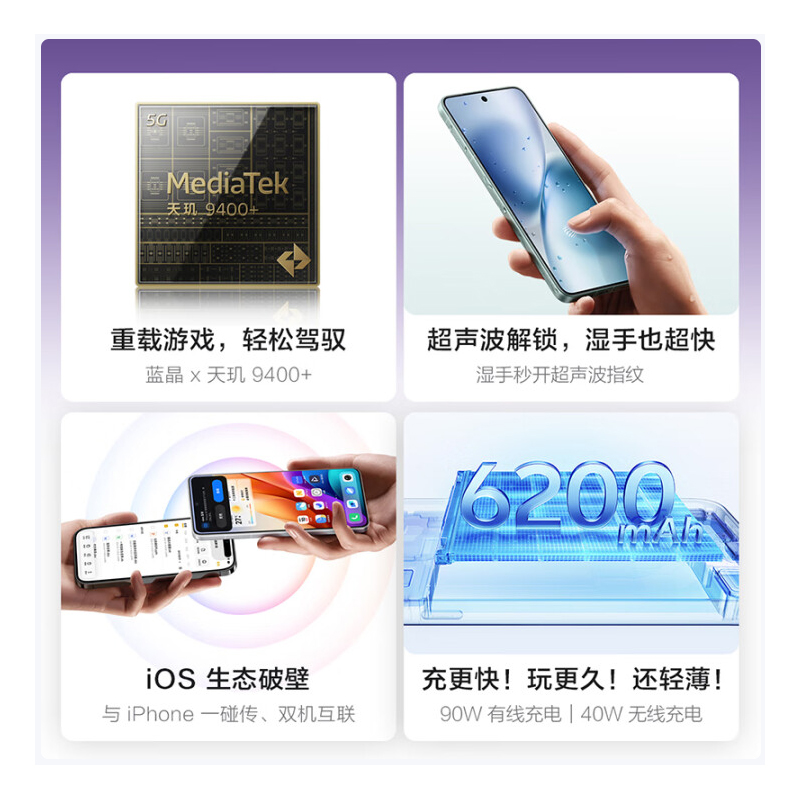 vivo X200s 12GB+256GB 简黑 天玑9400+ 6200mAh电池 蔡司级潜望长焦 声波指纹 拍照 AI 5G手机高清大图