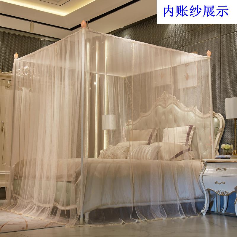 美帮汇欧式蚊帐双层廷公主风家用卧室1.5m1.8米床幔落地支架加密纹帐高清大图