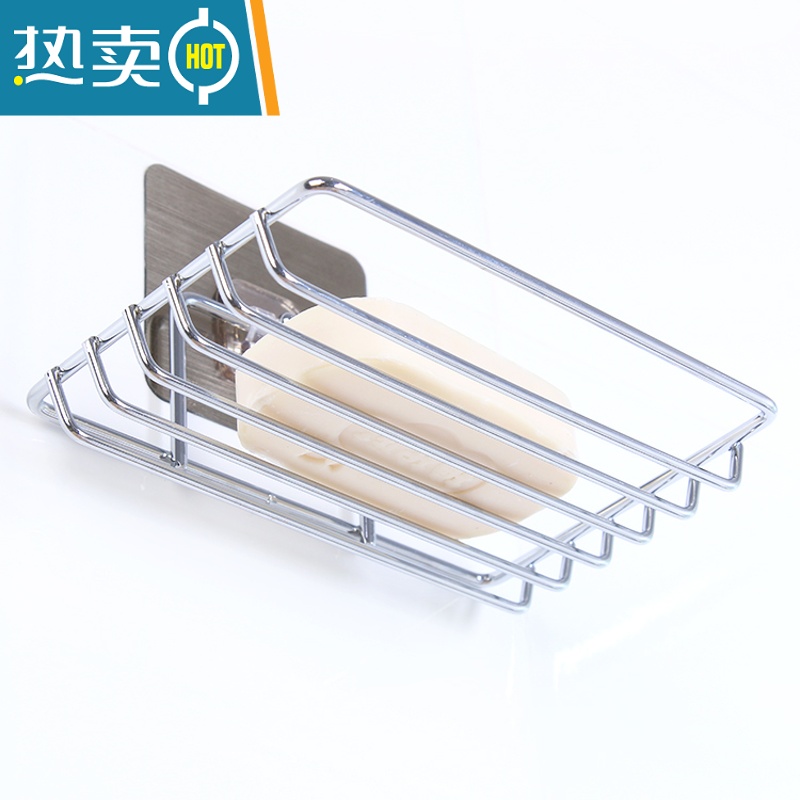 敬平浴室卫生间创意壁挂免打孔沥水肥皂置物架吸壁式洗衣皂香皂盒皂托 双层无钩款高清大图