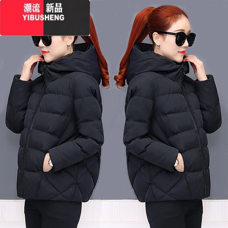 YIBUSHENG冬季加厚短款棉衣女韩版宽松连帽棉服女装百搭小棉袄显瘦冬装外套高清大图